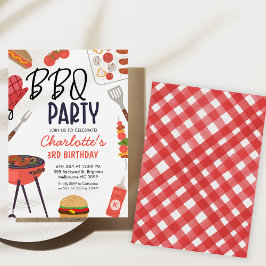 Red Grillen Red Oven Mitt Girls Grillen Birthday Einladung