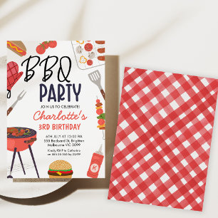 Red Grillen Red Oven Mitt Girls Grillen Birthday Einladung