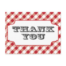 Red Gringham Pattern Vielen Dank Postkarten