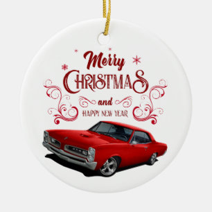 Red GTO Christmas Car Keramik Ornament