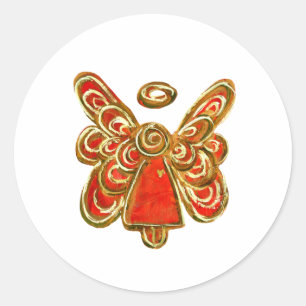 Red Guardian Angel Art Decal Stickers