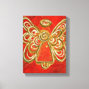 Red Guardian Angel Art Wrapped Canvas Malerei Leinwanddruck