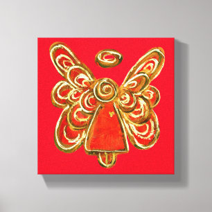 Red Guardian Angel Art Wrapped Canvas Malerei Leinwanddruck