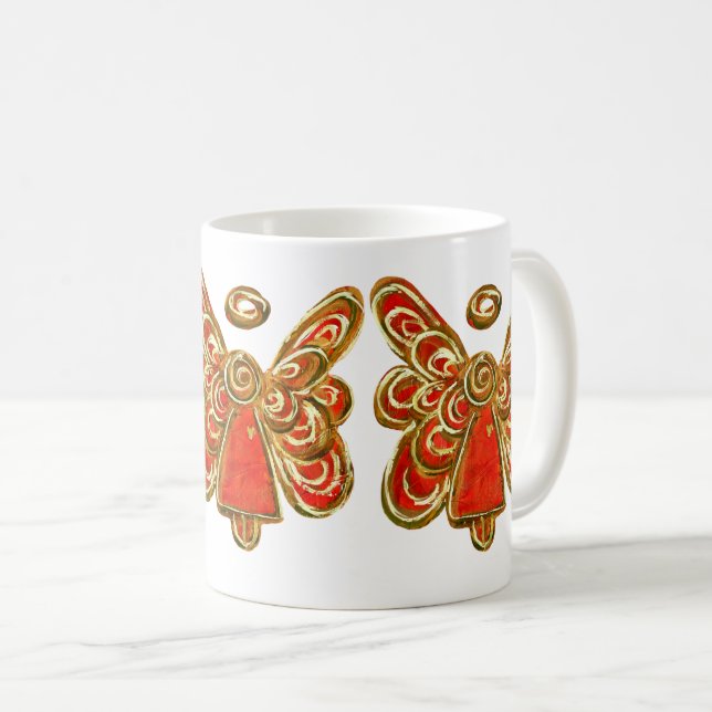 Red Guardian Angel Custom Art Tasse Cup (VorderseiteRechts)