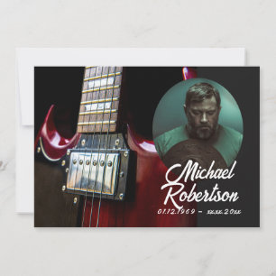 Red Guitar Celebration of Life Einladung