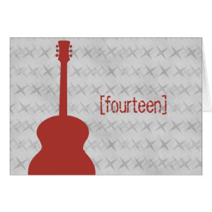 Red Guitar Grunge Tischnummer Card