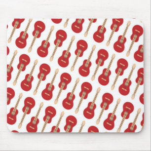 Red Guitar Pattern Mousepad