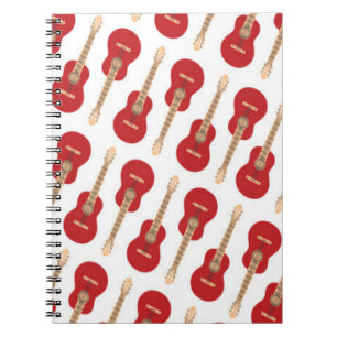 Red Guitar Pattern Notizblock