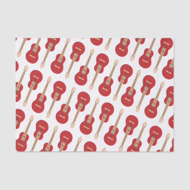 Red Guitar Pattern Seidenpapier (Vorderseite)