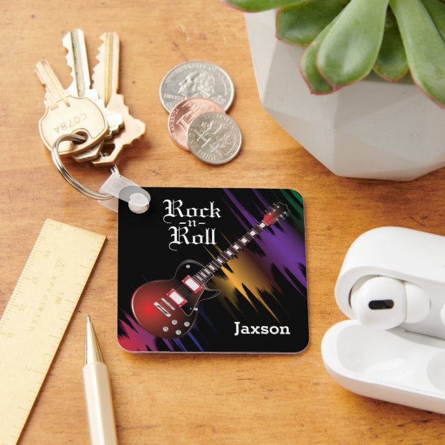 Red Guitar - Personalisieren Schlüsselanhänger (Schreibtisch)