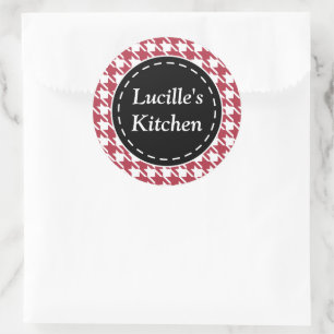 Red Hahnentrittmuster Kitchen Stickers