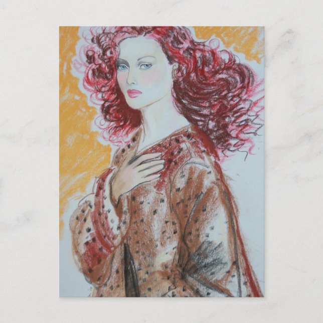 Red Hair Beauty Postcard Postkarte (Vorderseite)