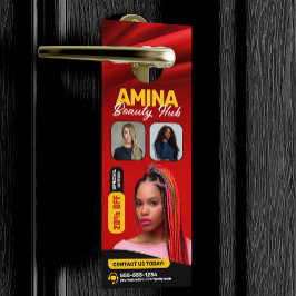 Red Hair & Beauty Salon Braider Hairstylist Wigs Türanhänger