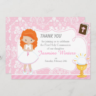 Red Hair Girl First Communion Danke