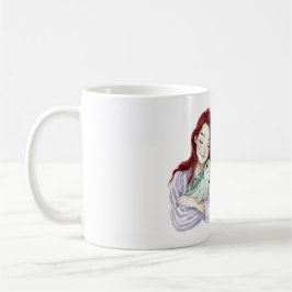 Red Hair Girl Love Sea Turtle Kaffeetasse