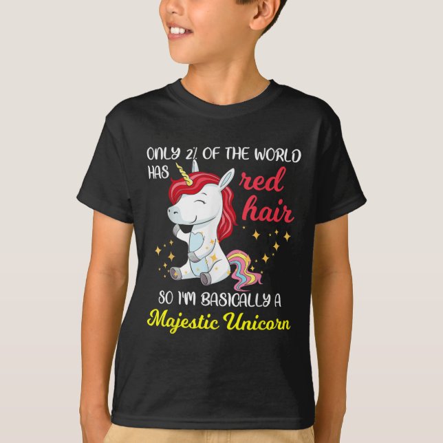 Red Hair Majestic Unicorn Funny Ginger Head Pride  T-Shirt (Vorderseite)