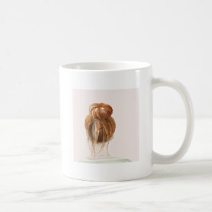 Red Hair Top Knot Bun Kaffeetasse