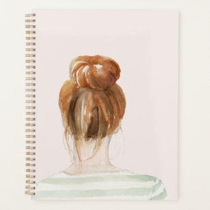 Red Hair Top Knot Bun Planer