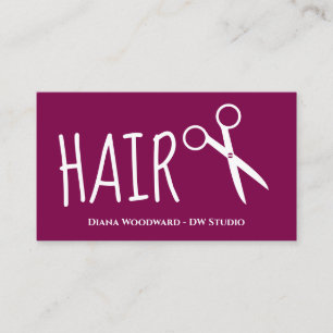 Red Hairdresser Flat Loyalty Card Treuekarte
