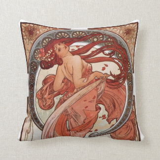 Red Haired Dancing Girl - Mucha Kissen