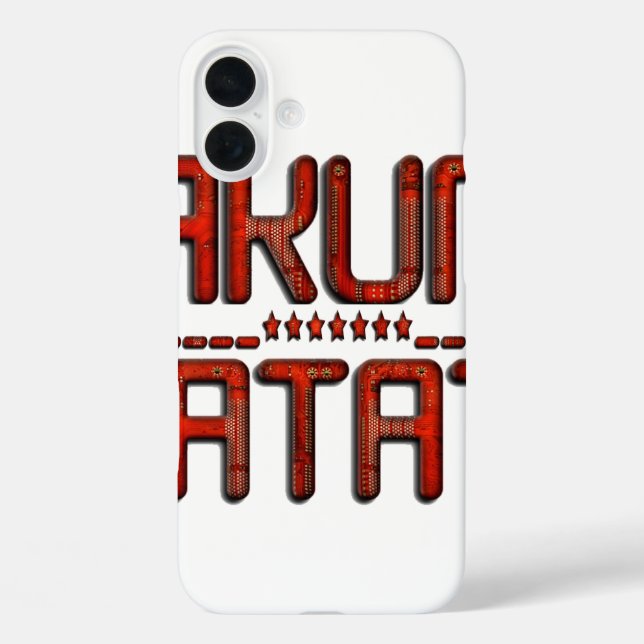 Red Hakuna Matata 3D Techno Star Design Case-Mate iPhone Hülle (Rückseite)
