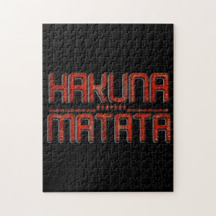 Red Hakuna Matata 3D Techno Star Design Puzzle