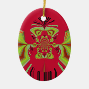 Red Hakuna Matata Muster Keramik Ornament
