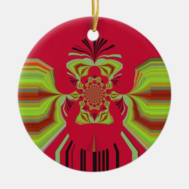 Red Hakuna Matata Muster Keramik Ornament (Vorne)