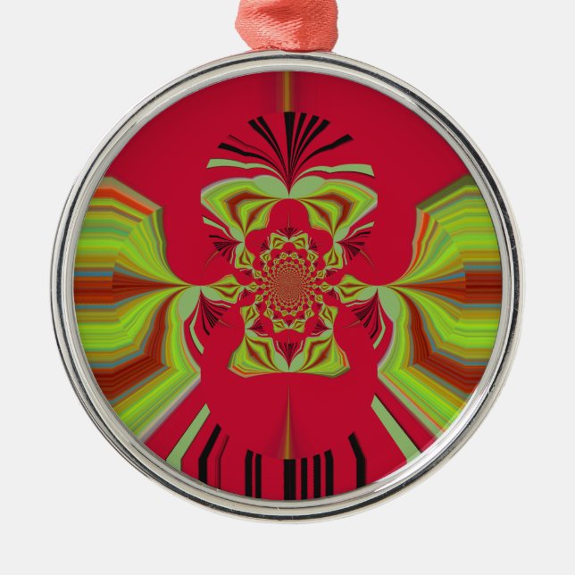 Red Hakuna Matata Muster Ornament Aus Metall (Vorne)