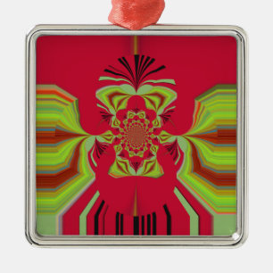 Red Hakuna Matata Muster Silbernes Ornament