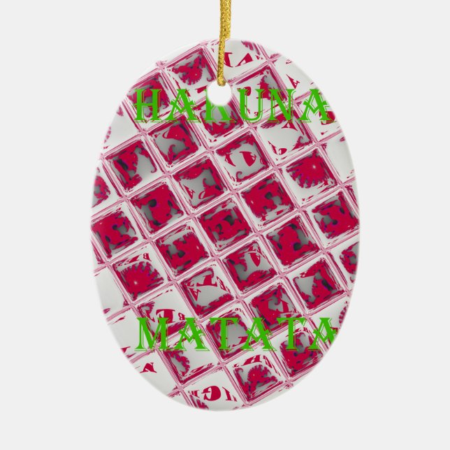 Red Hakuna Matata Style Keramik Ornament (Vorne)