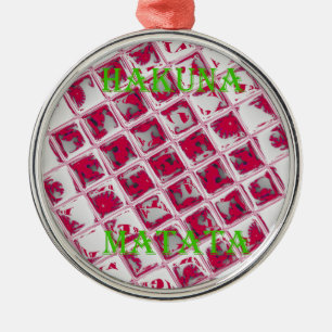 Red Hakuna Matata Style Ornament Aus Metall