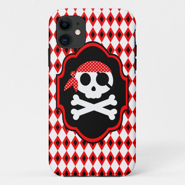 Red Halloween Pirate Goth Phone Case (Rückseite)