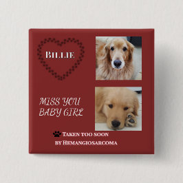 Red Halo Pet Memorial Tribute Button