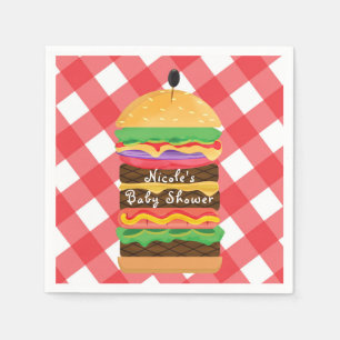 Red Hamburger Summer Cookie Barbecue GRILLEN Party Serviette