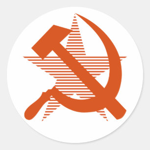 Red Hammer & Sickle Runder Aufkleber