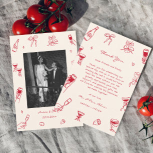 Red Hand Drawn, das ist mehr Hochzeit Dankeskarte