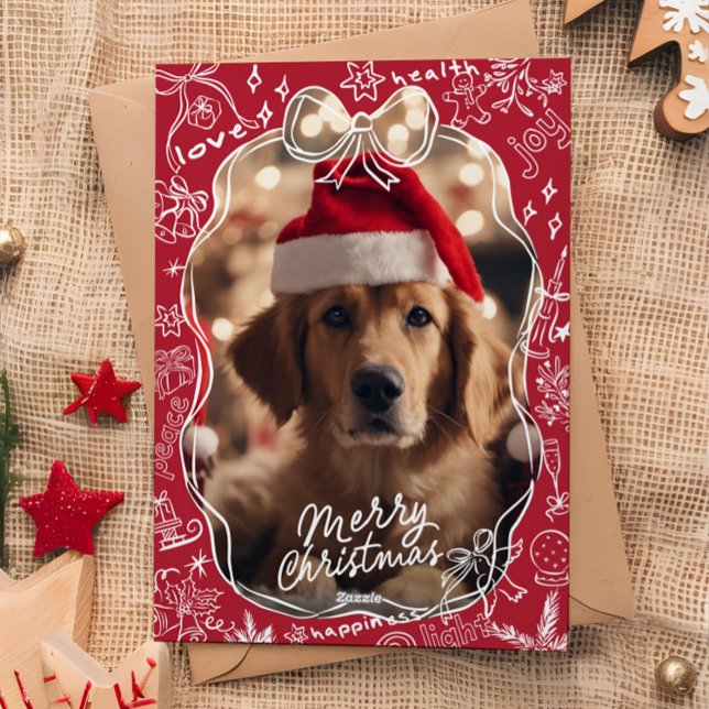 Red Hand gezogen Frohe Weihnachtskarte Feiertagskarte (Von Creator hochgeladen)