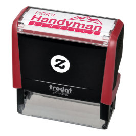 Red Handyman Business Logo-Briefmarke - Zuhause Bu Permastempel