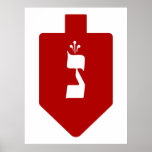 Red Hanukkah Dreidel w. Hebrew Letter Nun Poster<br><div class="desc">Roter Dreidel mit dem hebräischen Brief Nonne für die Feiern des jüdischen Feiertags von Hanukkah. Traditionell spielen während des Aufenthalts von Chanukah Kinder (und oft Erwachsene) ein sicheres Spiel mit einem dreidel (oder sevivon in modernem Hebräisch). An den vier Wänden befinden sich die hebräischen Buchstaben Nun, Gimmel, Hey, und Shin,...</div>