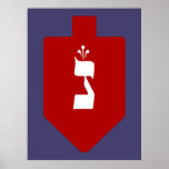 Red Hanukkah Dreidel w. Hebrew Letter Nun Poster<br><div class="desc">Rot auf dem lila Dreiel mit dem hebräischen Brief, um die Feiern des jüdischen Feiertags von Hanukkah zu feiern. Traditionell spielen während des Aufenthalts von Chanukah Kinder (und oft Erwachsene) ein sicheres Spiel mit einem dreidel (oder sevivon in modernem Hebräisch). An den vier Wänden befinden sich die hebräischen Buchstaben Nun,...</div>