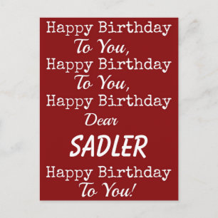Red Happy Birthday Song Postcard Postkarte