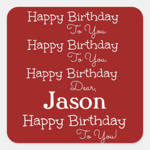 Red Happy Birthday Song Stickers