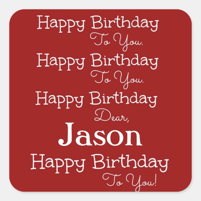 Red Happy Birthday Song Stickers (Vorderseite)