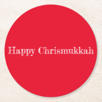 Red Happy Chrismukkah Untersetzer