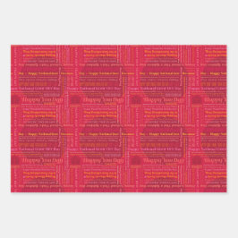 Red Happy Days Wrapping Paper Geschenkpapier Set