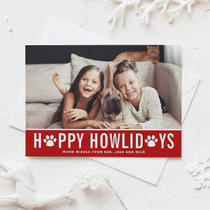 Red Happy Howlidays Moderne Typografie Urlaub Feiertagskarte