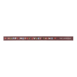 Red Happy Merry Everything Christmas Ribbon Satinband