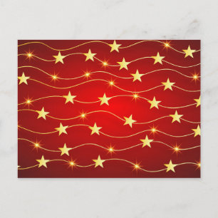Red Happy New Year Postkarte