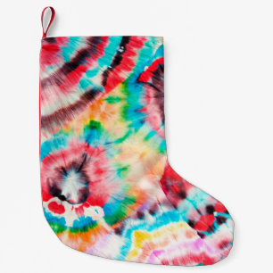 Red Hard Grunge. Shibori Muster. Golden Brush Gra Kleiner Weihnachtsstrumpf